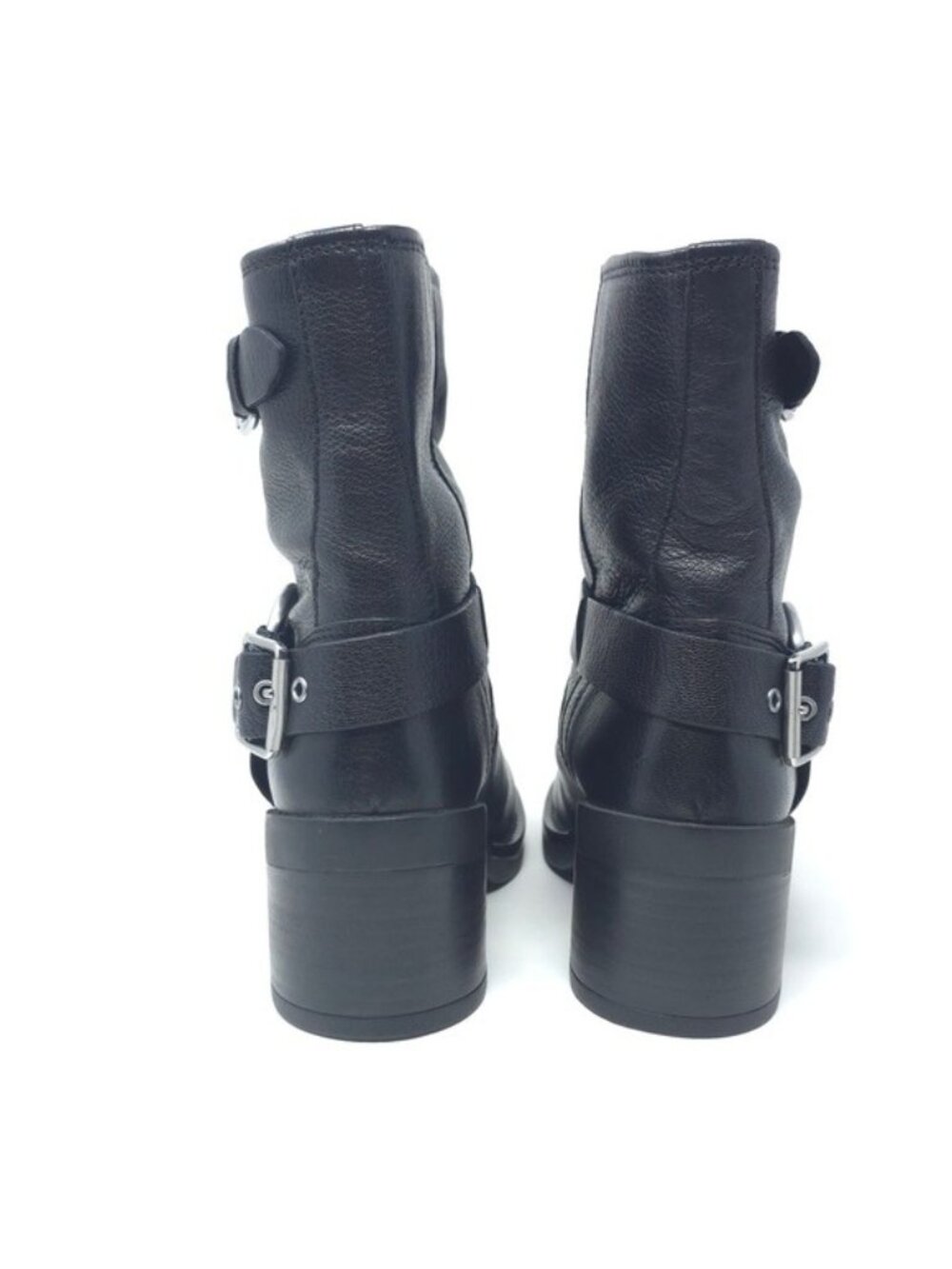 Kenneth Cole Stride Black Leather Motorcycle Boots Winter - Picture 6 of 12